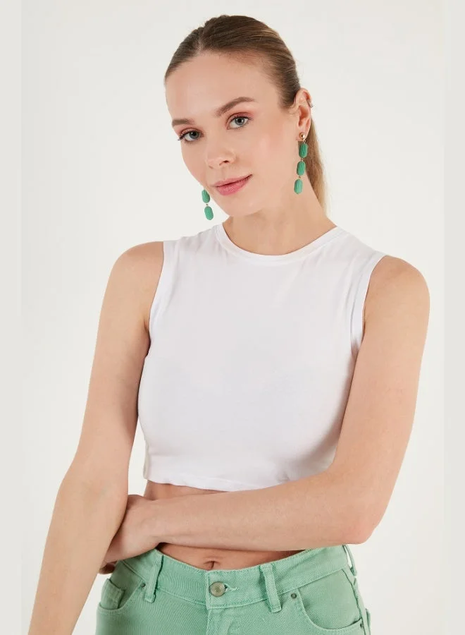 ليلا ليلا تانك توب نسائي قطن بياقة دائرية وقصة ضيقة